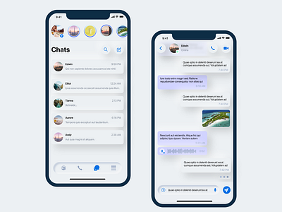 iOS Messenger app neumorphism soft ui app chat ios messenger neumorphism ui softui ui ux