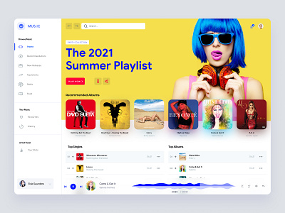 Music Web App UI Concept admin app dashboad design interface music music app uiux ux