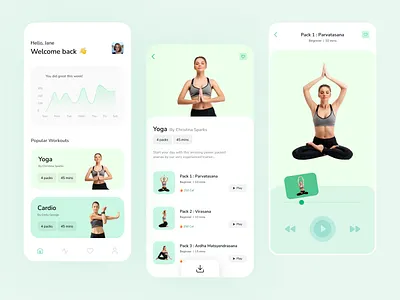 Fitness & Workout app app app interface design figma fitness app fitness app design fitness app ui fitness tracker flat minimal minimalism mobile app mobile ui ui workout app workout app design workout app ui workout tracker