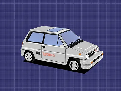 Honda City Turbo II: Factory 3d 80s 90s blender3d car lowpoly pixel art racing retro vehicle