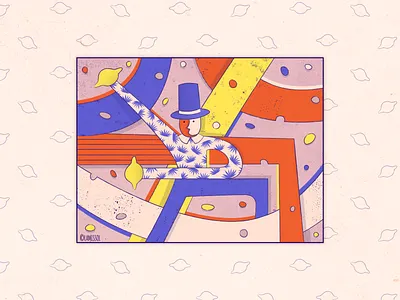 Top Hat & Lemons abstract citric citrus digital art fruit illustration leaves lemon shirt top hat topper