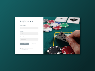 Sign up form - register design - poker UX/UI abstract adobe adobe xd app app design card design designer diseño xd game interface poker poker online pokeronline pokerplayer ui ui design uiux ux uxui