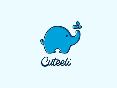 Cute Eli animal logo character design cute illustration cute logo elephant illustration elephant logo logodesign