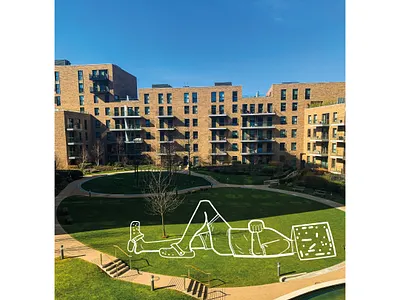 Reading outdoor artwork illustration poster