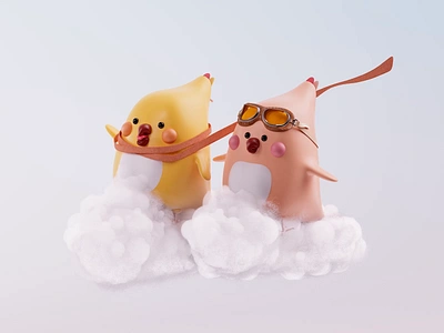 Vogel: Cloud Riders 3d birds blender character characters houdini illustration redshift vogel