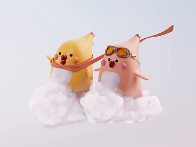 Vogel: Cloud Riders 3d birds blender character characters houdini illustration redshift vogel