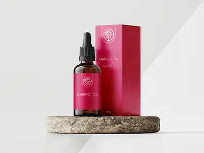 Mary Glow Oil Packaging Design beauty bottle box design cosmetics dropper flowers mockup packagedesign packaging packaging inspiration vegan