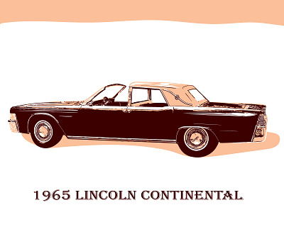 Lincoln Continental 1965 1965 auto car classic continental convertible graphic illustration lincoln oldschool vintage