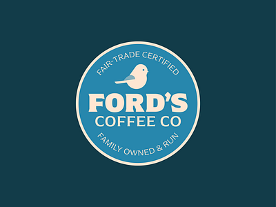 Ford's Coffee Co Badge badge bird branding coffee fair trade logo retro sustainable
