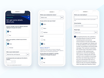 (Insurance) Allstate - Shop & Buy car insurance mobile design ui design user experience visual design