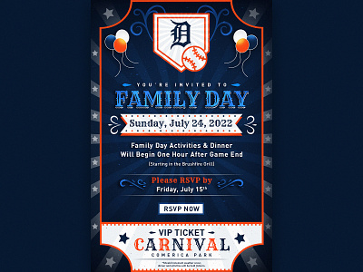 Tigers Family Day adobe photoshop baseball creative design detroit tigers email graphic design mlb photoshop typography
