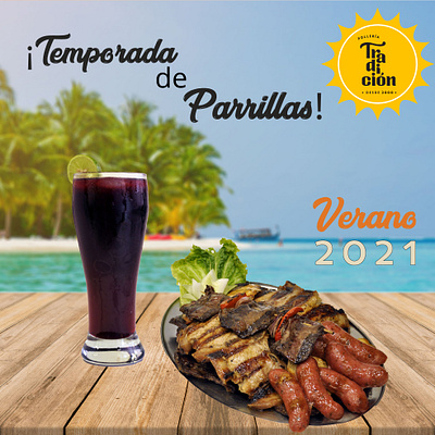 Temporada de parrilla - Tradición Restaurant facebook post illustrator logo photoshop product photography typhography vector