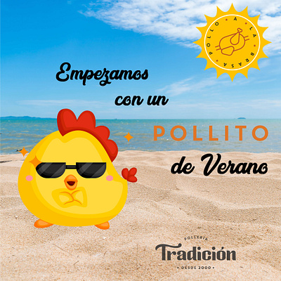 Empezamos el verano - Tradición Restaurant facebook post illustrator typhography vector