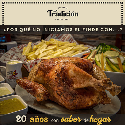 Fin de semana - Tradición Restaurant facebook post food illustrator photoshop product photography