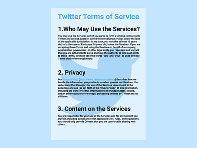 Daily UI 089 daily 100 challenge dailyui dailyui089 dailyui89 dailyuichallenge terms of service tos twitter tos