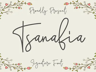 Tsanafia Font branding calligraphy creative design font script scriptfont sign typeface typography