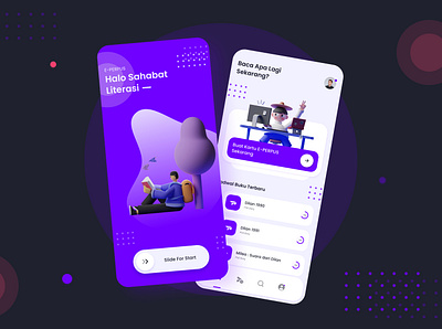 E-PERPUS app design illustration ui