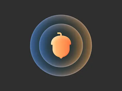 Acorn! 3d acorn big sur brand brand identity branding fruit geometric gradient icon illustration logo logo design logodesign mark nuts plant squirrel symbol visual identity