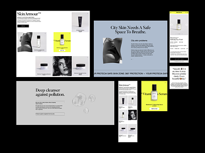 Protecia animation branding design ecommerce typography website