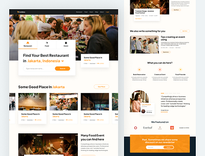 Foodeeu - Restaurant Reccomendation Website event food food and drink food website reservation restaurant restaurant app restaurants review ui uiux webdesign website website design