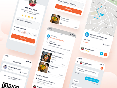 Track Food Order App app app design ecommerce food food delivery food order grocery grocery online ios mobile app online food online shop restaurant shopping tracking ui kit