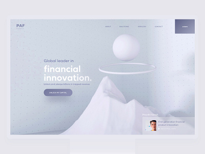 Finance Landing Page Exploration clean ui exploration finance finance business fintech futuristic globe hero section home page homepage landscape minimal product design ui website website concept website design white