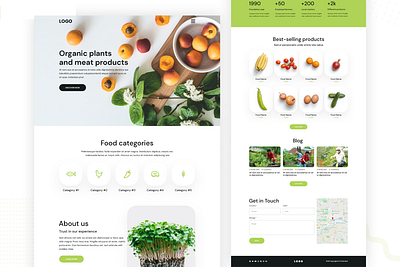 Organic Products Website Landing Page UI Design Concept branding organic food organic website landing product website ui web design webdesign website design