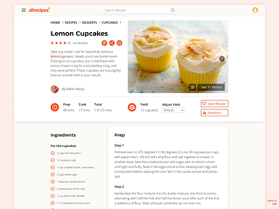 Daily UI 040 - Recipe daily ui dailyui dailyuichallenge day40 recipe