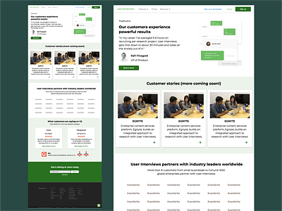 user interviews customer page brand design branding customer marketing responsive testimonial user web webdesign webflow