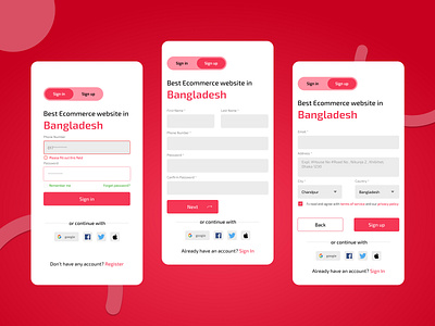 Mobile Sign in & Sign Up page app design design login mobile design mobile designer signin signup ui design