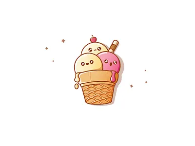 ice cream adorable cartoon characterdesign chocolate ice cream cream cute cute illustration dessert food gelato ice ice cream ice cream cone icecream illustration kawaii kawaii art pink summer sweet