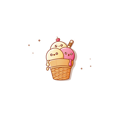 ice cream adorable cartoon characterdesign chocolate ice cream cream cute cute illustration dessert food gelato ice ice cream ice cream cone icecream illustration kawaii kawaii art pink summer sweet