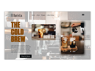 El Barista art direction design hero page landingpage ui