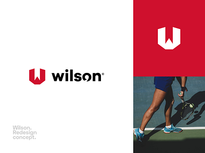 Wilson - Redesign Concept ball brand brand concept branding design id concept logo logo concept logo red red logo redesign rocket tennis tennis logo w logo wilson wimbledon