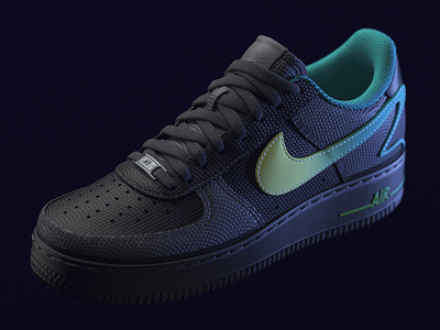 Nike Air Force 1 Dark Blue 3D model