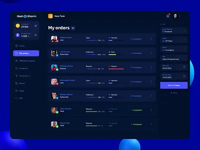 GAINSTORM® — Interface Animation 2 3d animation animation business crm crypto dark app dark theme dark ui dashboard gambling game design interaction marketplace mobile app payments platform product design redesign ui ux