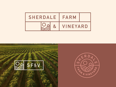 SF&V Logos branding farm food fresh grapes logo organic packaging produce typography vector vineyard wine