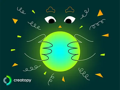 Glowing Orb - Creatopy Brand creatopy glow glow in the dark glowing glowing orb green neon