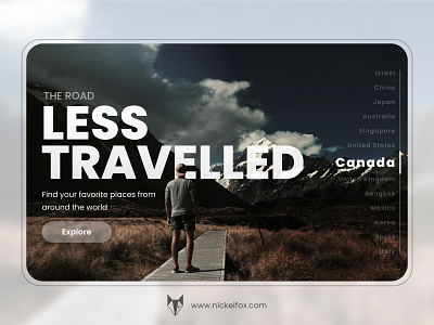 Travel Concept Landing Page best shot big text country figma hero hero banner human picture roads travel travel agency traveling travelling typography ui ui ux designer uiux web