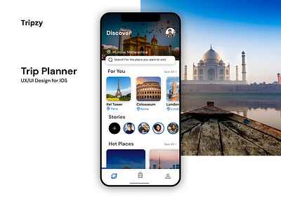 Trip Planner App app design behance design designer dribbble figma prototyping uidesign uxdesign uxui