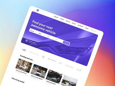 Car Dealership Landing Page - Vehically UI kit admin auction auto automobile car copart dashboard dealer dealership landing design landing page rent rental ui ui kit ux vehicle