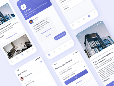 Apartment Finder Bot 3d apartment app chat chat app chatbot design iphone property ui ui ux uidesign