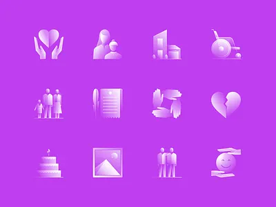 Alpha Icons / Family Set app character clean concept design family friends friendship gradient hands heart icon illustration logo people property symbol ui vector wheelchair