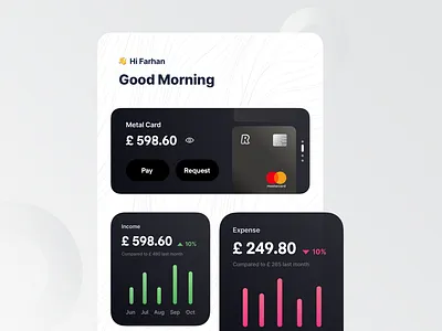 Widget Exploration bank chart dark dashboard digital banking finance graphic home review revolut revolution statistic widget