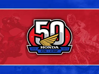 Honda CR Dirt Bikes 50th Anniversary 50 anniversary bike branding custom design dirt honda illustration logo motorcycle offroad sports wing