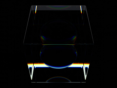 Cube-sphere blender blender3d design glass illustration infiniteloop octane octanerender