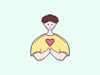 Choose Love art boy character character design cute cute art design doodle flat graphic design graphics illustration love minimal procreate