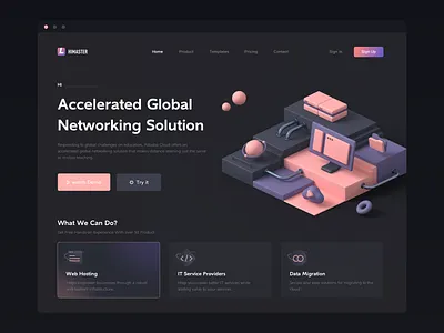 Cloud Network Web 3d backend cloud data