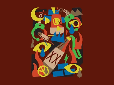 Riot abstract artist graphic design illustration illustrator miami new york noah levy police procreate riot vector