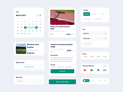 UI Component Football Field Rent App 🥳 clean component design component ui design mobile app mobile design rent ui ui design